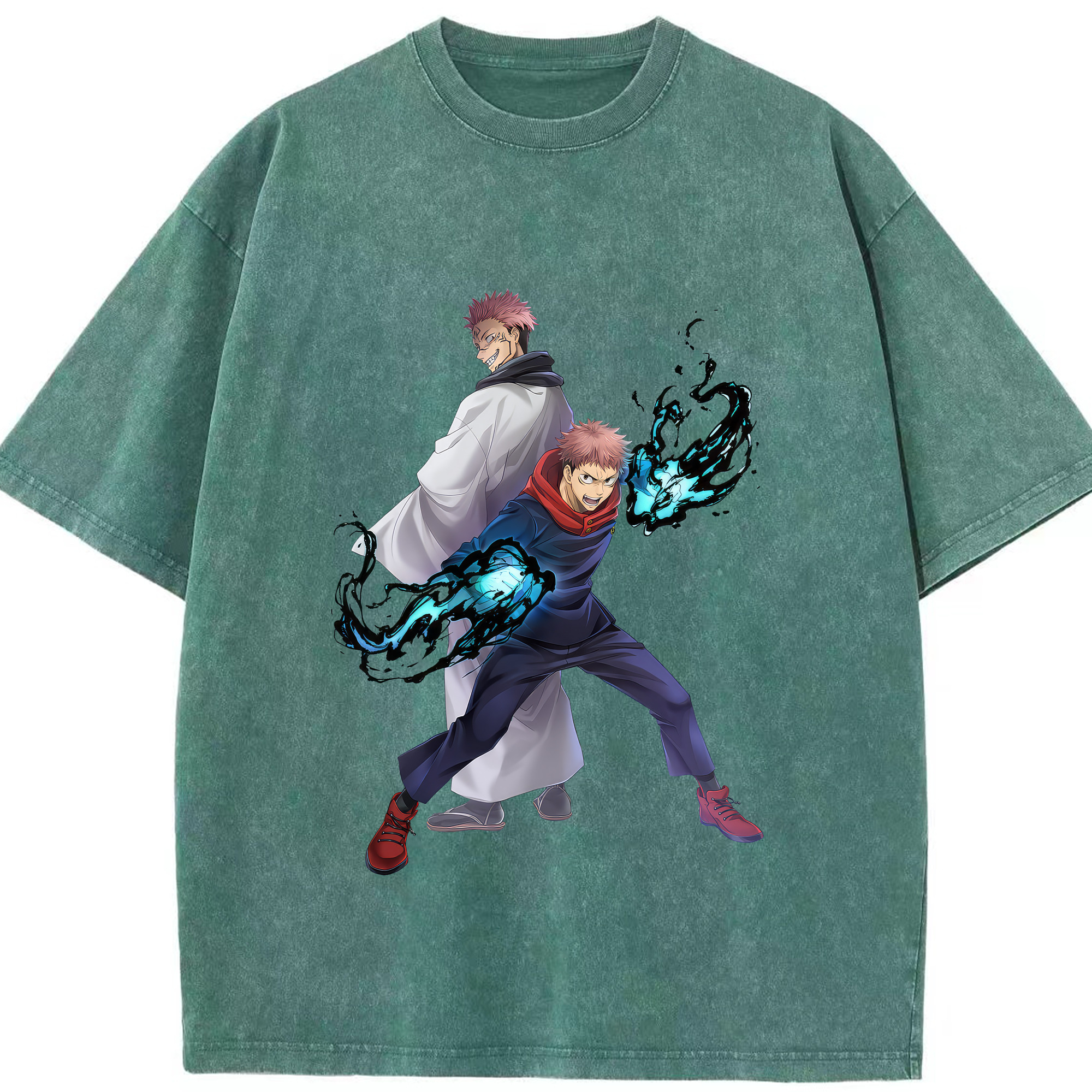 （画像用） 呪術廻戦 Jujutsu Kaisen 綿100% ヴィンテージ風 半袖Tシャツ（フロントプリント）